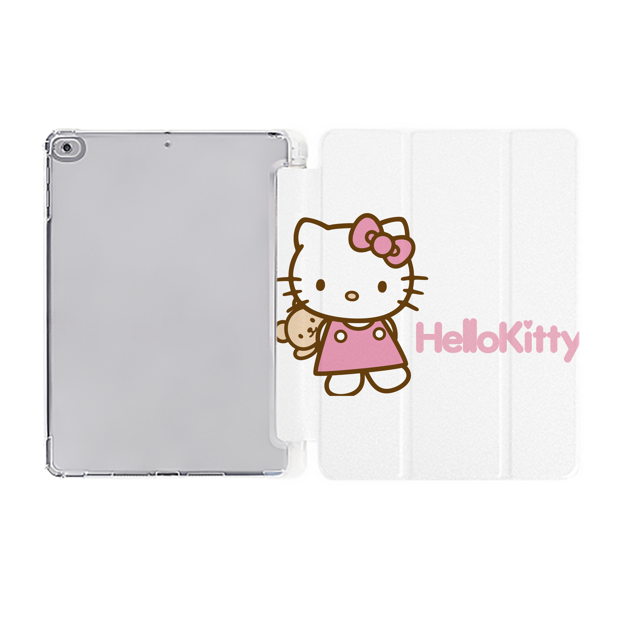 （画像用） Hello Kitty ハローキティ IPad ケース ペン収納付き 三つ折りスタンド PUレザー×シリコン 対応機種9.5/10.5/10.9インチ